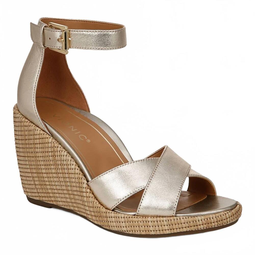 NEW VIONIC women's marina wedge sandal in gold